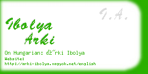 ibolya arki business card